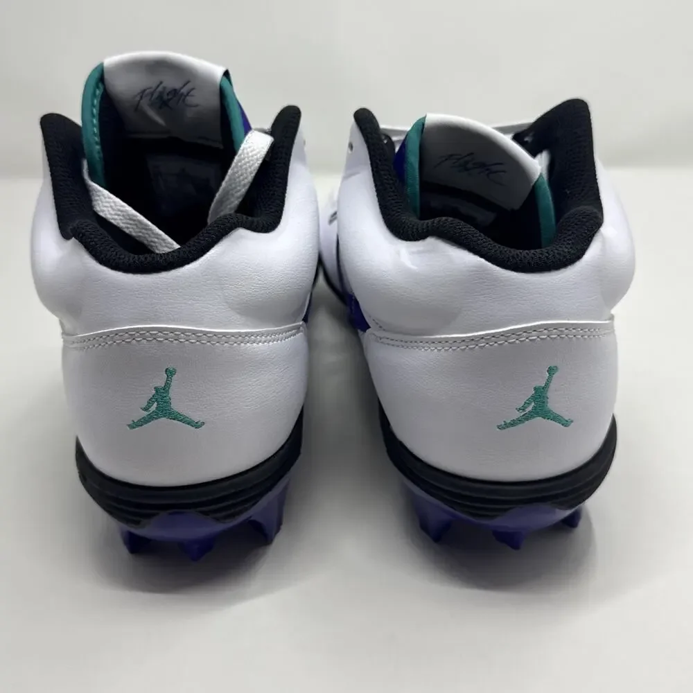 Air Jordan Stadium 90 Low 'Grape' White Football Cleats, Size 9.5 HQ0210-105